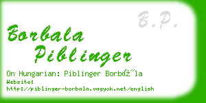 borbala piblinger business card